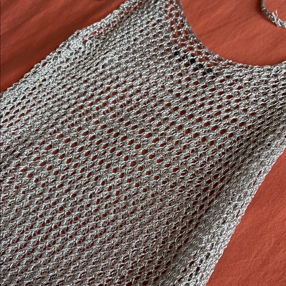 Zara Silver Mesh Knit Dress - Picture 2 of 6